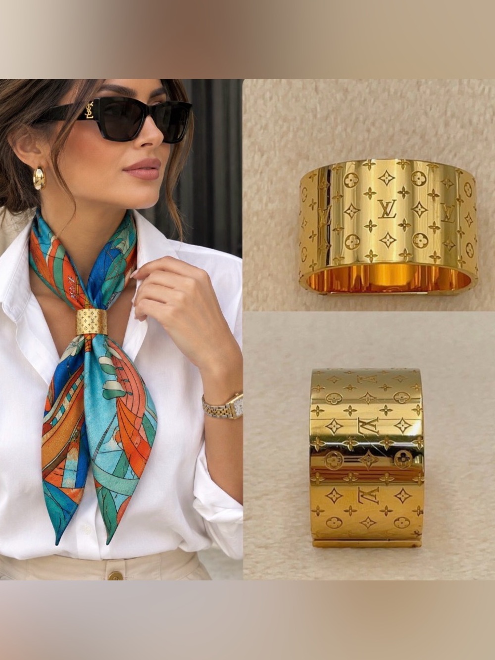 Louis Vuitton Gold Logo Scarf Ring 💫